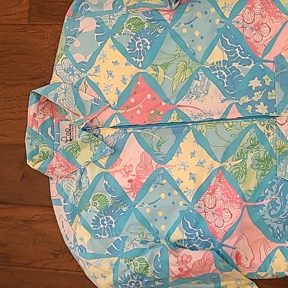 Lilly Pulitzer Pastel Patchwork Print Jacket - Blue, Pink, Yellow, Green - Picture 2 of 12